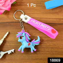 Cute Cartoon Unicorn Keychain with Silicone Strap (1 Pc / Mix design)