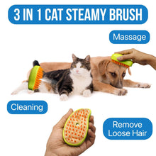3-in-1 Cat Steamy Brush โ Self-Cleaning Pet Grooming & Hair Removal Comb