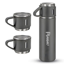 Customized Stainless Steel Vacuum Flask Set with 3 Cups – 500ML | Personalized Name Bottle Gift Combo for Boyfriend, Girlfriend, Employee