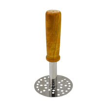 High Grade Stainless Steel Potato Masher Paubhaji / Pav Bhaji Masher with Wooden handle (1 Pc) - asurekart.com