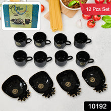 Pine Junction Ceramic Tea / cups / Mug Set With Pineapple Shape Serving Bowl (12 Pcs set) - asurekart.com