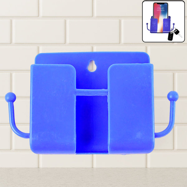 Wall-Mounted Blue Phone Holder
