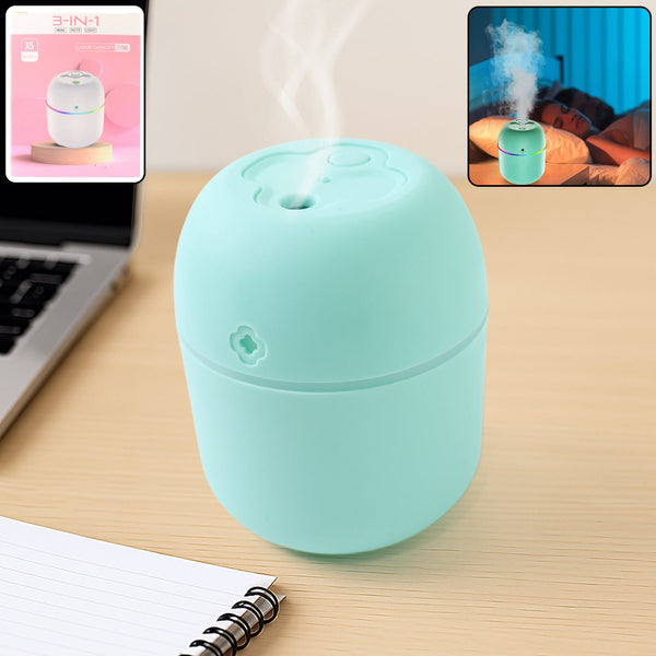 Portable Mini USB Humidifier with Light, Cool Mist & Essential Oil Diffuser (250ML / Mix Design)