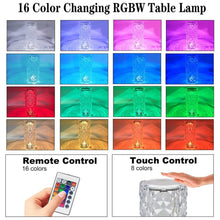 Crystal Touch Night Light for Bedroom Decor (16 Colors, Remote, USB)