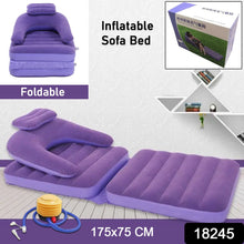 2 in 1 Air Mattress & Lounger, Portable Inflatable Mattress Air Sofa With Air Hand Pump (175×75 cm) - asurekart.com