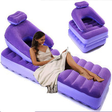 2 in 1 Air Mattress & Lounger, Portable Inflatable Mattress Air Sofa With Air Hand Pump (175×75 cm) - asurekart.com