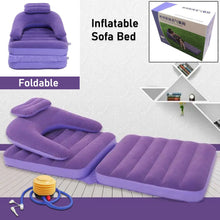 2 in 1 Air Mattress & Lounger, Portable Inflatable Mattress Air Sofa With Air Hand Pump (175×75 cm) - asurekart.com