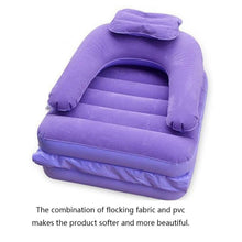 2 in 1 Air Mattress & Lounger, Portable Inflatable Mattress Air Sofa With Air Hand Pump (175×75 cm) - asurekart.com