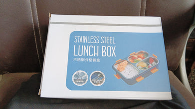 3 Compartment Transparent Stainless Steel Lunch Box with a Spoon and a Pair of Chopsticks (1 Set) - asurekart.com