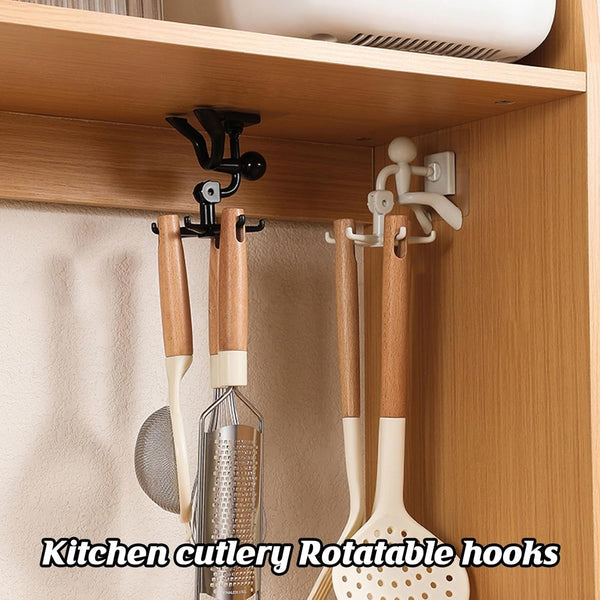 360° Rotating 6 - Claw Hook – Kitchen & Bathroom Organizer (1 Pc | White) - asurekart.com