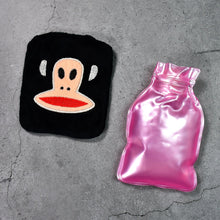 Black Small Hot Water Bag with Cover for Pain Relief