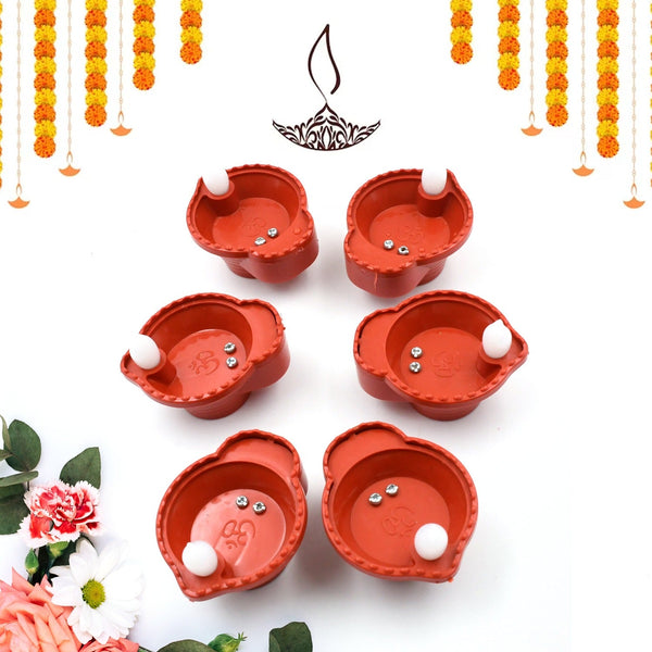 Water Sensor Diyas for Diwali Decoration | Diyas for Home Decoration| Diwali Decoration Items for Home Decor Diyas | Diwali LED Diyas Candle with Water Sensing Technology E-Diya, Diwali (6Pc Set)