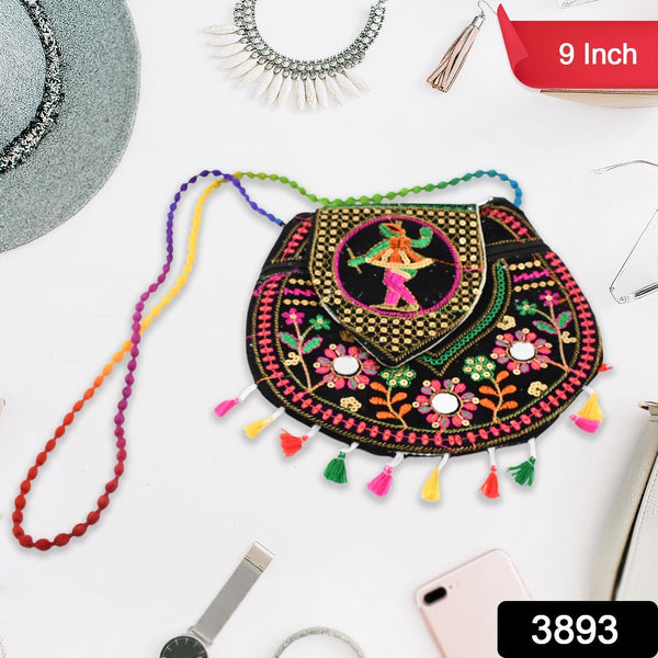 9 inch Handcrafted Cotton Embroidered Shoulder Bag for Girls & women (1 Pc) - asurekart.com