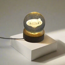 Astronaut 3D Crystal Ball lamps With Wood Base (1 Pc) - asurekart.com