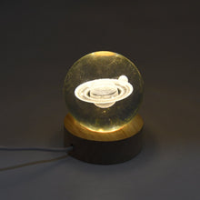 Astronaut 3D Crystal Ball lamps With Wood Base (1 Pc) - asurekart.com