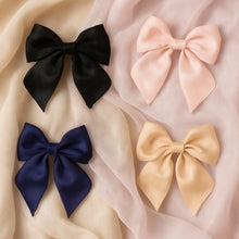 Floral Satin Bow Hair Clip