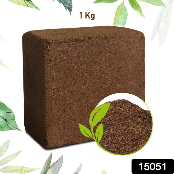 Cocopeat Block Organic Fertilizer and Soil Manure Potting Mixture for Home Gardening and Potted Plants (1 KG.) - asurekart.com