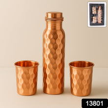 Copper Water Bottle 2 Glasses with Gift Box (3 Pcs Set) - asurekart.com