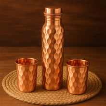 Copper Water Bottle 2 Glasses with Gift Box (3 Pcs Set) - asurekart.com
