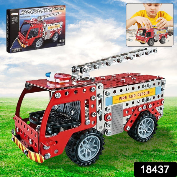 Metal DIY Fire Truck Building Blocks for Kids (Fire Truck / 292pcs of truck tool / 1 Set) - asurekart.com