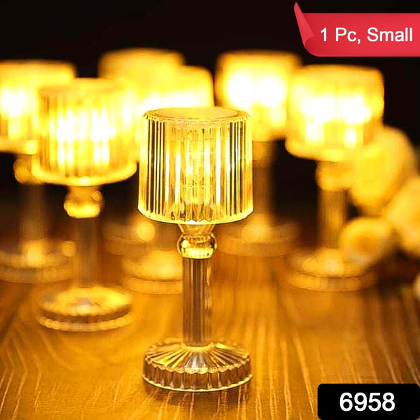Mini Acrylic LED Desk Lamps Table Lamp Portable Crystal, Diwali (1 Pc / Small) - asurekart.com