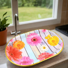 Plastic Flower Printed Design Serving Tray (3 Pcs Set / Mix Color) - asurekart.com