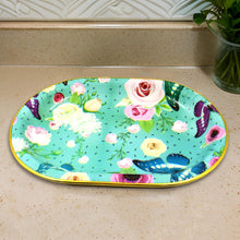 Plastic Flower Printed Design Serving Tray (3 Pcs Set / Mix Color) - asurekart.com