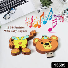 Portable Cartoon Shape Silicone USB Pen drive / Flash disk (15 GB With Baby Rhymes Song / 1 Pc) - asurekart.com
