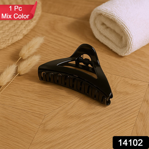 Triangle Shape Mix Color Plastic Hair Claw Clip – 1 Pc Durable Grip for Women and Girls