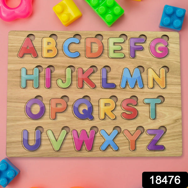 Wooden Puzzle Board ABC Letters Shapes Educational Learning Toys (1 Set) - asurekart.com